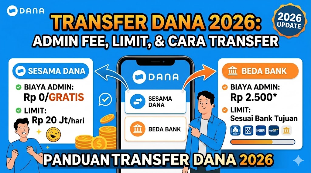 Pengertian Transfer DANA 2026: Biaya Admin, Limit, dan Cara Transfer ke Sesama/Beda Bank